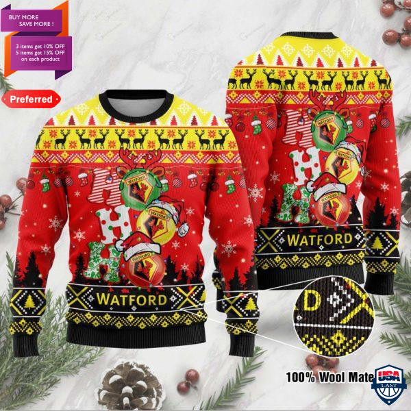 Watford Ho Ho Ho Ugly Christmas Sweater Adult 3D Funny Matching for family