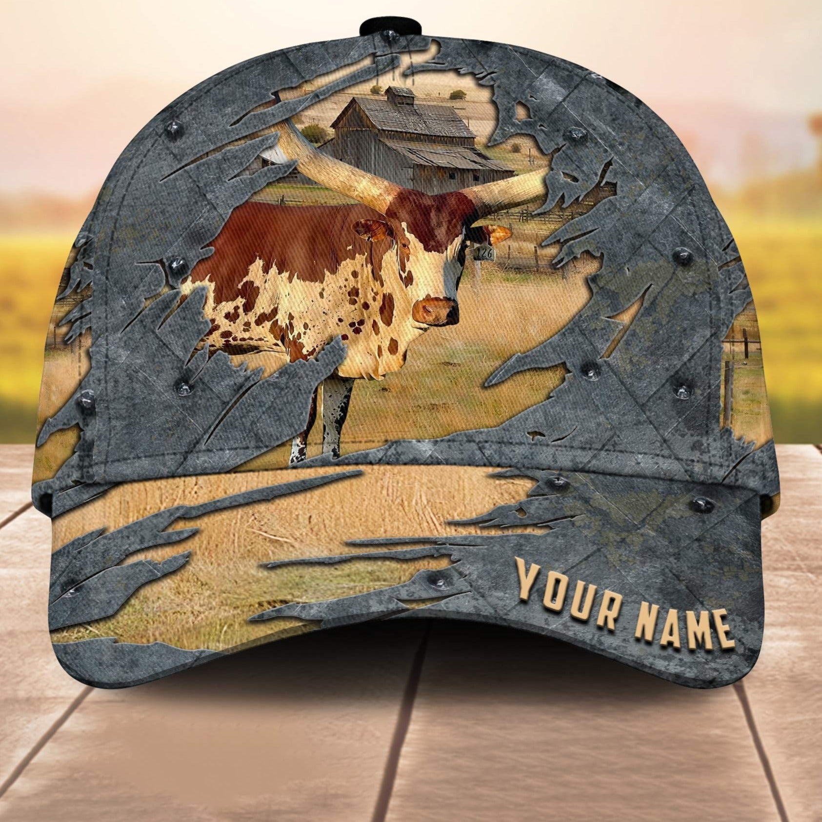 Watusi Customized Name 3D Cap 3D All Over Print Baseball Cap, Cap For Farm Lovers, Animal Cap, Leather Pattern Cap Trucker Hats Custom Hats Gifts For Men & Women