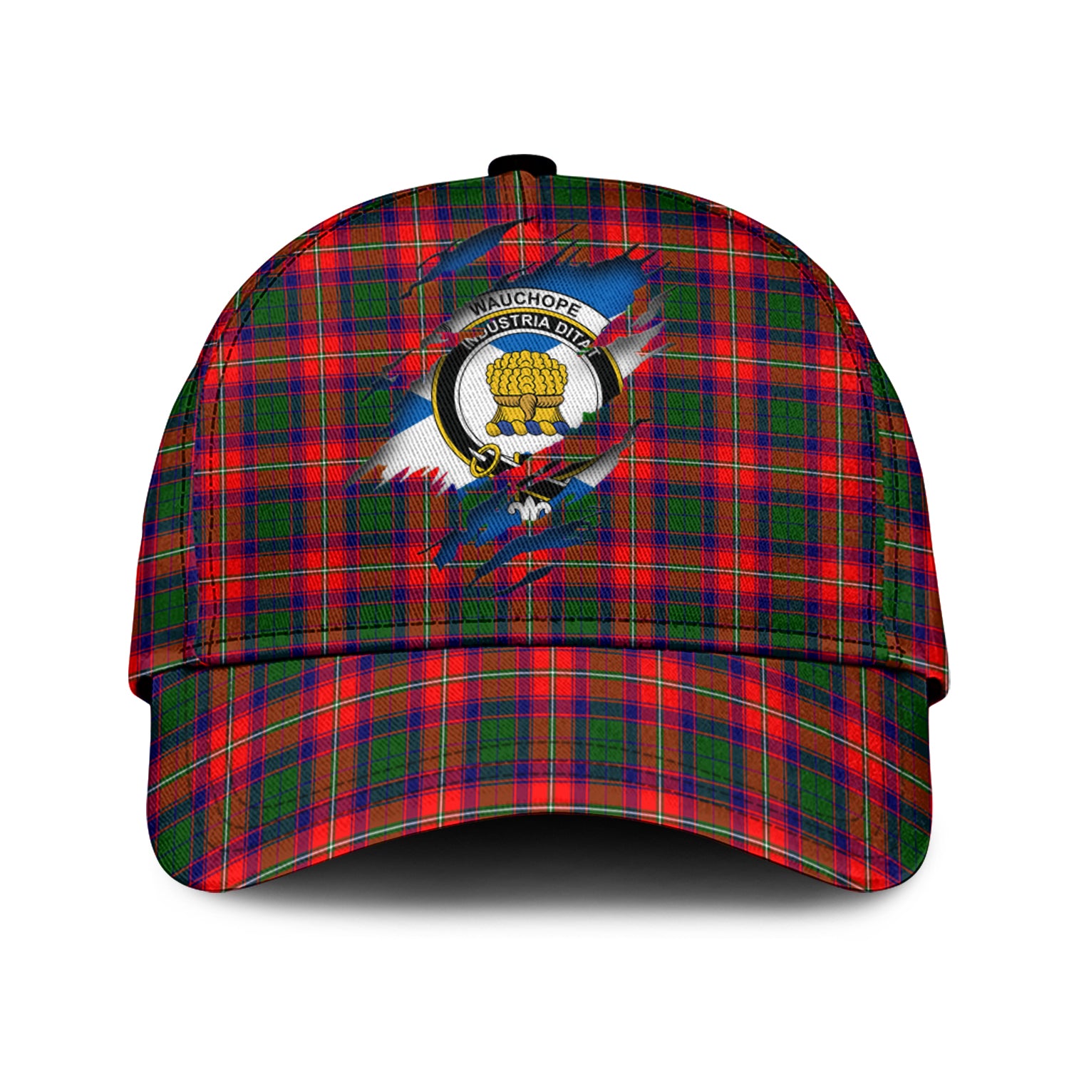 Wauchope Tartan Plaid Cap, Family Crest In Me Style Tartan Baseball Cap TS23 Trucker Hats Custom Hats Gifts For Men & Women