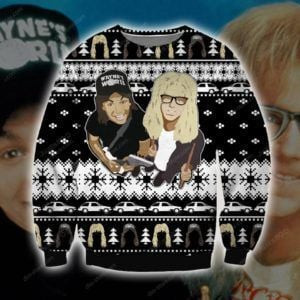 Waynes World Ugly Christmas Sweater Adult 3D Funny Matching for family