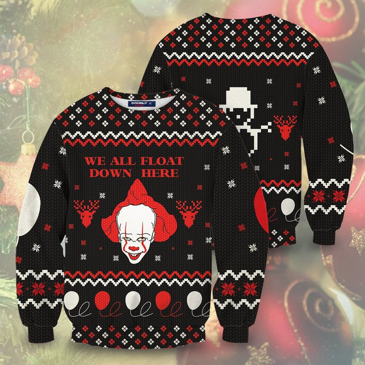 We All Float Ugly Christmas Sweater Adult 3D Funny Matching for family