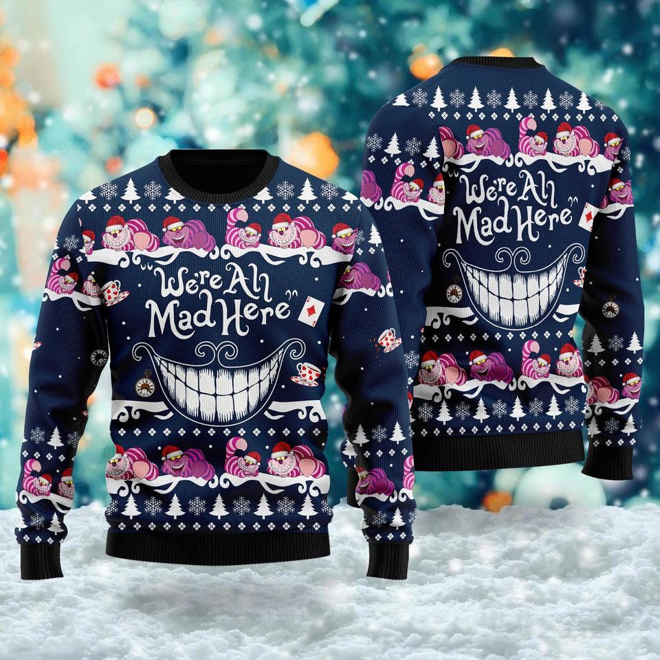 We Are Mad Here 3D, 50s Cartoon Movie Ugly Christmas Sweater