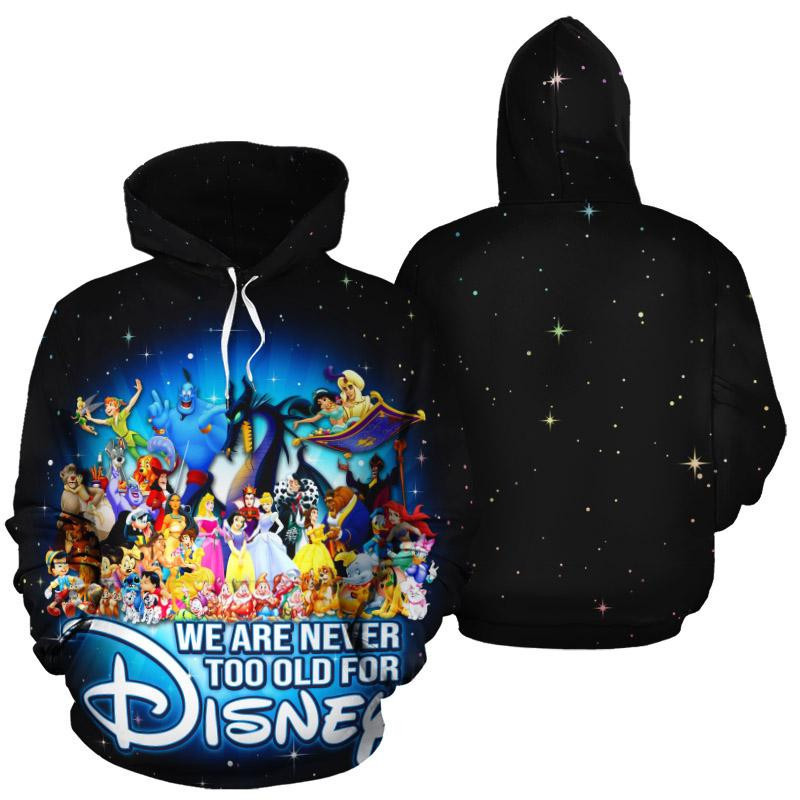 We Are Never Too Old For Disney 3D All Over Print Hoodie, Zip Hoodie