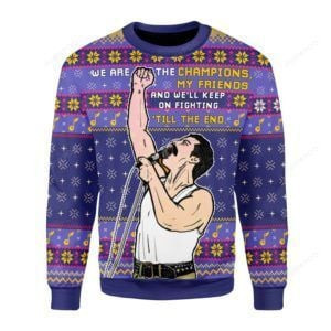 We Are The Champions Ugly Christmas Sweater Adult 3D Funny Matching for family