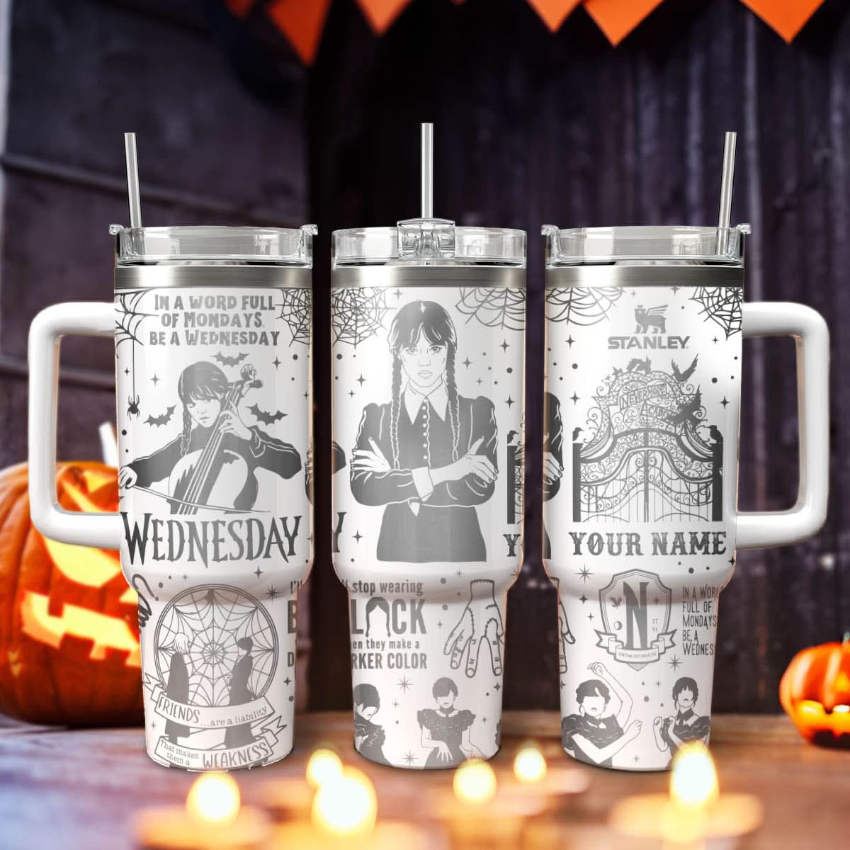 Wednesday Addams TV Series Custom Stanley Cup 40 oz 30 oz Tumbler With HandleTVC2301454