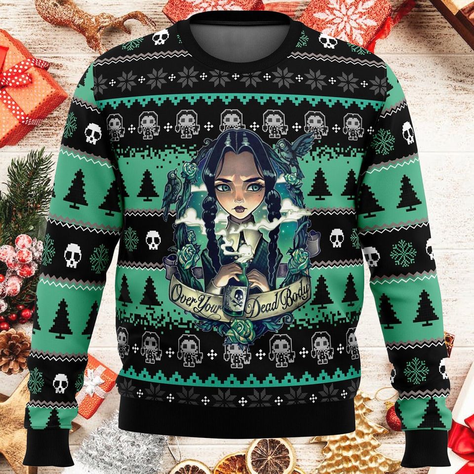 Wednesday Addams Ugly Christmas Sweatshirt | Wednesday Ugly Sweater Xmas