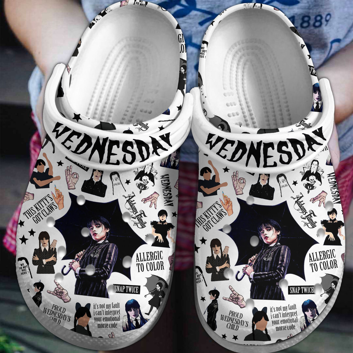 Wednesday Movie Crocs Crocband Clogs Shoes Comfortable For Men Women and Kids