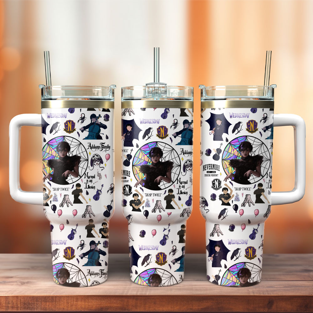 Wednesday Movie Custom Stanley Cup 40 oz 30 oz Tumbler With HandleTVC2301341