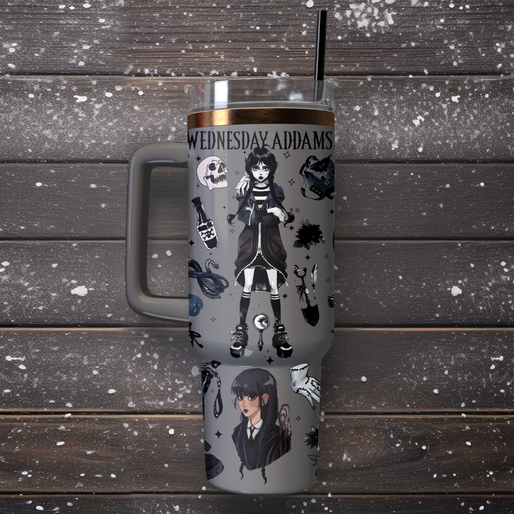 Wednesday x Halloween Custom Stanley Cup 40 oz 30 oz Tumbler With HandleTVC2301126 - Image 2