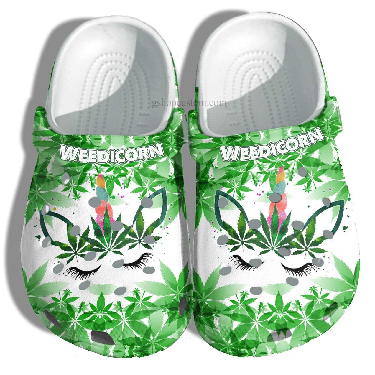 Weedicorn Funny Unicorn Weed Shoes - Unicorn Funny Shoes Croc Clogs Gift Women