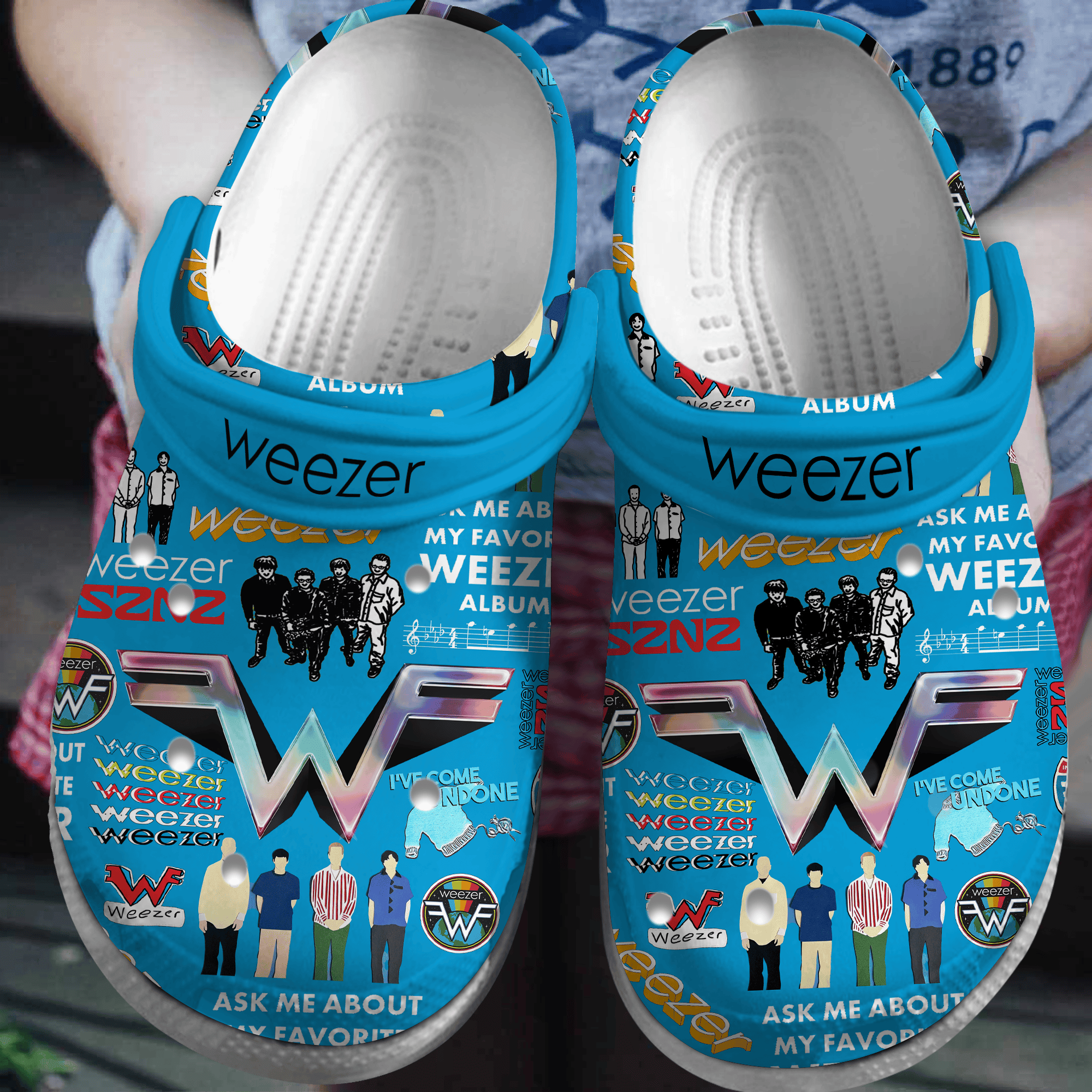 Weezer Music Crocs Crocband Clogs Shoes Comfortable For Men Women and Kids