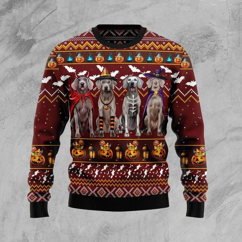 Weimaraner Ugly Christmas Sweater Adult 3D Funny Matching for family