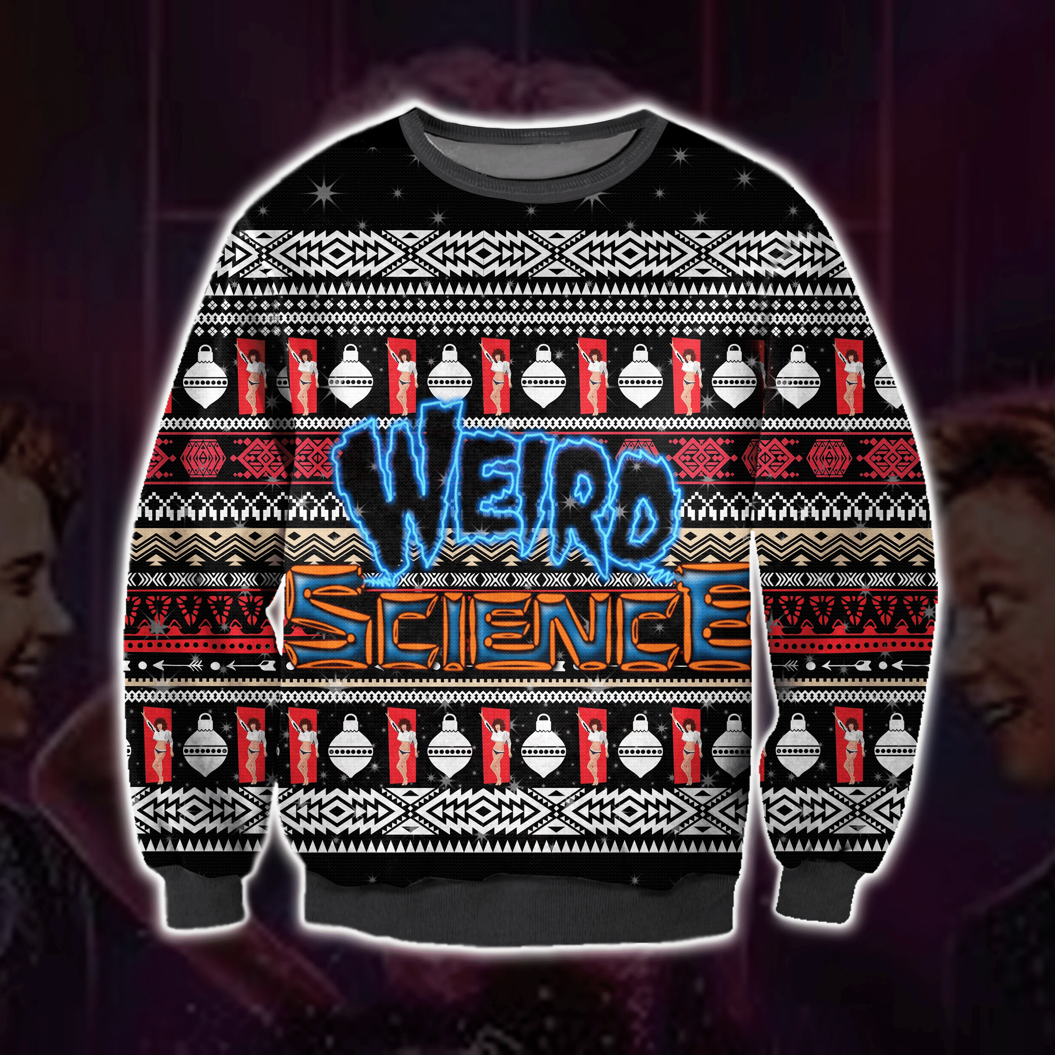 Weird Science Ugly Christmas Sweater Adult 3D Funny Matching for family