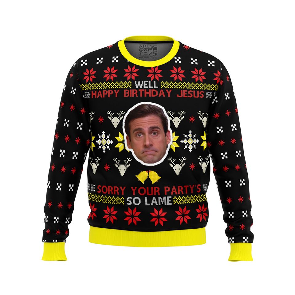 Well Happy Birthday Jesus The Office Ugly Christmas Sweater
