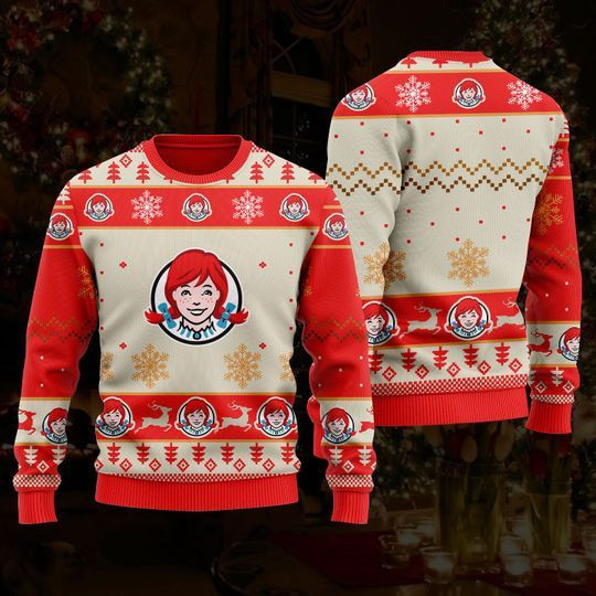 Wendy?S Ugly Christmas Sweater Adult 3D Funny Matching for family