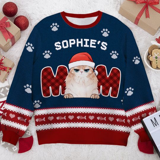 We're Cat Parents - Personalized Unisex Ugly Christmas Sweatshirt - Gift For Cat Lovers, Pet Lovers, Christmas Gift - Image 3