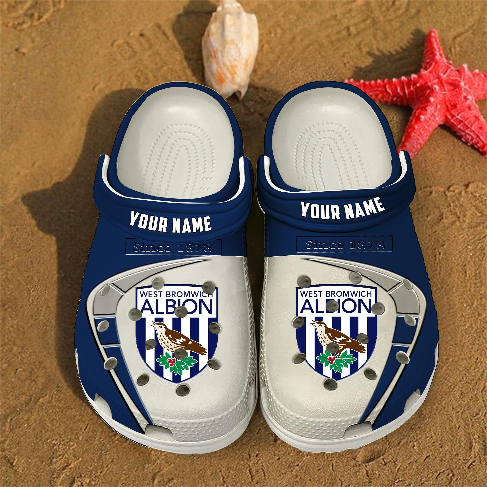 West Bromwich Albion EFL Crocs Crocband Clogs Shoes Comfortable For Men Women and Kids