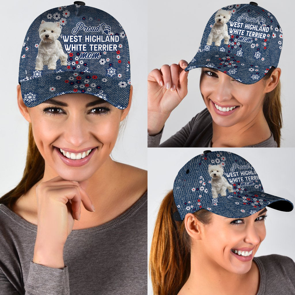 West Highland White Terrier Proud Mom Cap Hat, Baseball Cap Hat Dog Mom Trucker Hats Custom Hats Gifts For Men & Women