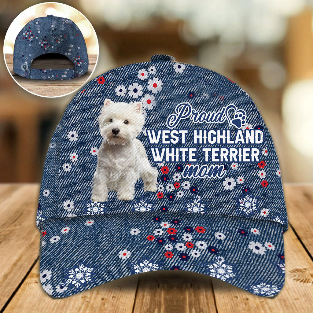 West Highland White Terrier Proud Mom Cap Hat, Baseball Cap Hat Dog Mom Trucker Hats Custom Hats Gifts For Men & Women
