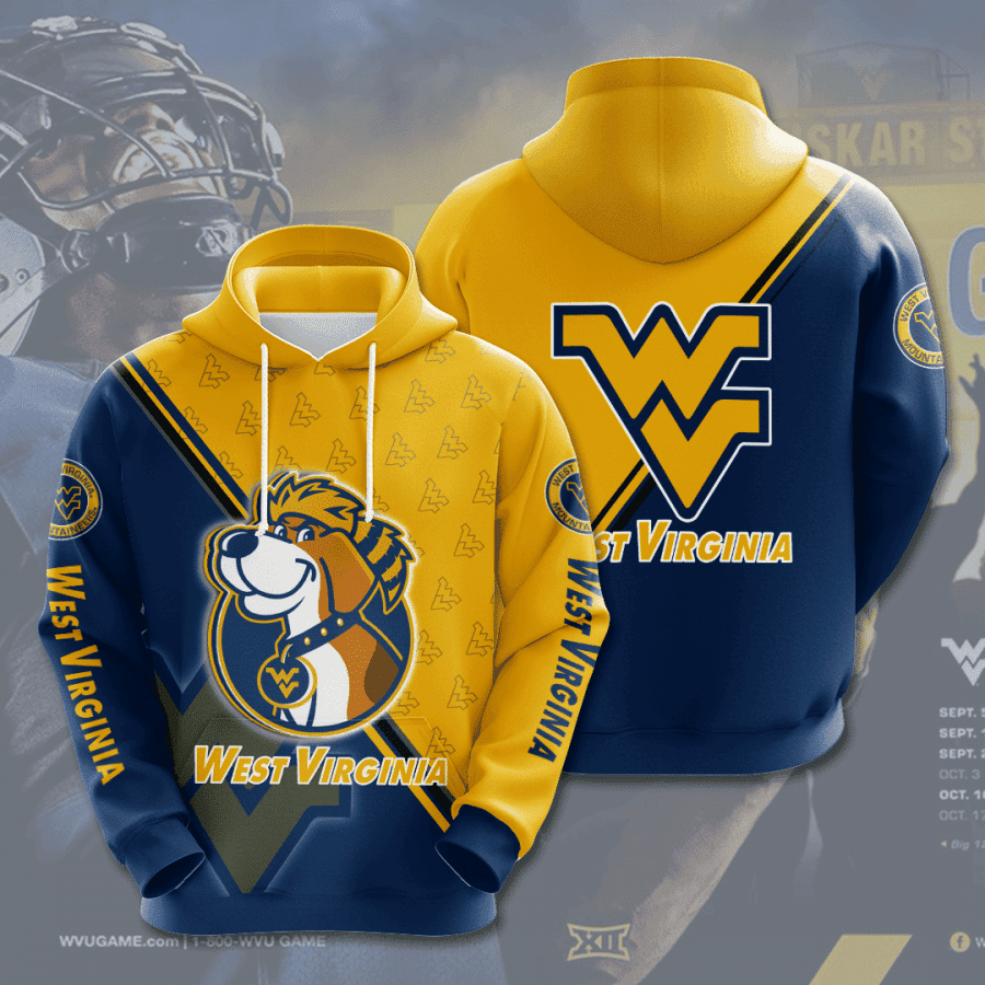 West Virginia Mountaineers 3D All Over Print Hoodie, Zip Hoodie