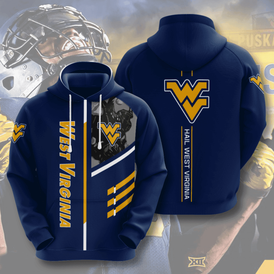 West Virginia Mountaineers American Football 3D All Over Print Hoodie, Zip Hoodie