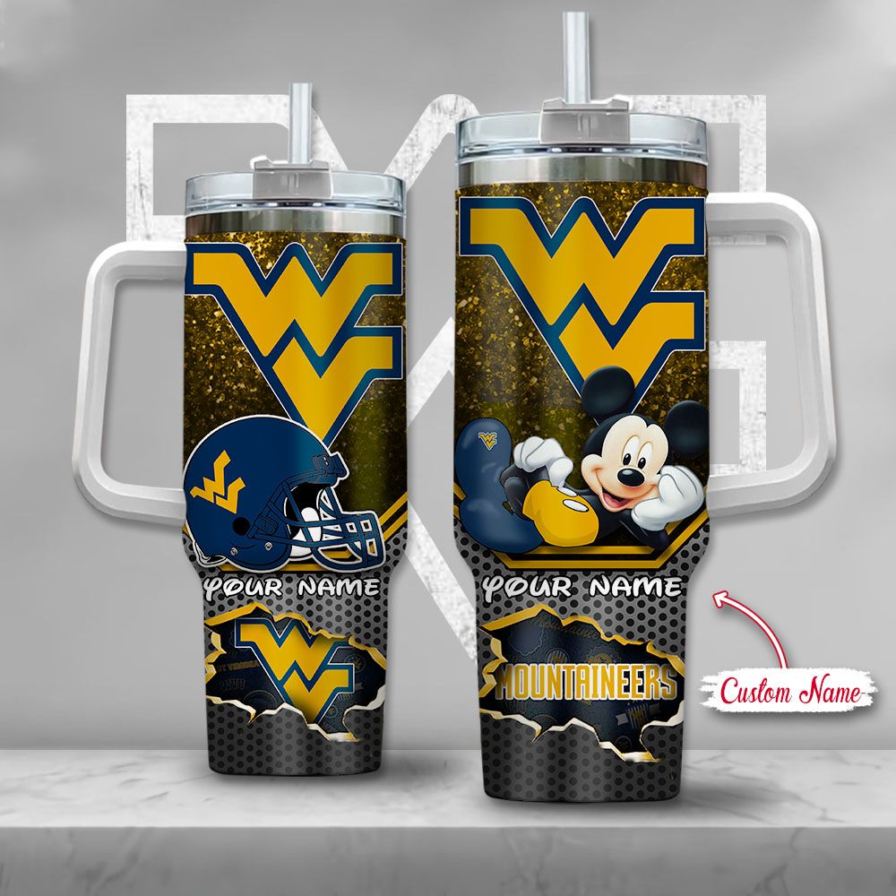 West Virginia Mountaineers NCAA Mickey Mouse Custom Stanley Cup 40 oz 30 oz Tumbler With HandleTVC230123