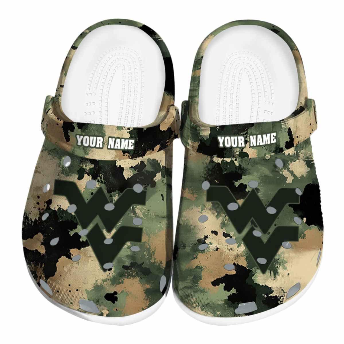 West Virginia Mountaineers NCAA Sport Crocs Crocband Clogs Shoes Comfortable For Men Women and Kids