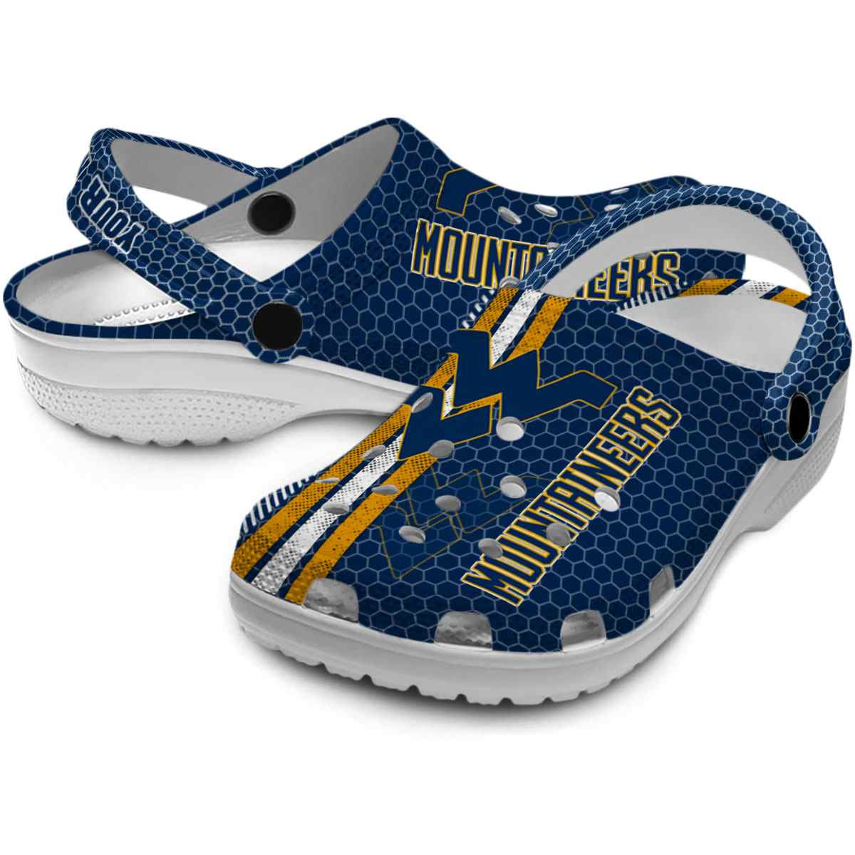 West Virginia Mountaineers NCAA Sport Crocs Crocband Clogs Shoes Comfortable For Men Women and Kids - Image 3