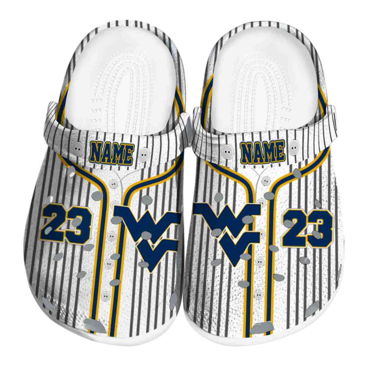 West Virginia Mountaineers NCAA Sport Crocs Crocband Clogs Shoes Comfortable For Men Women and Kids