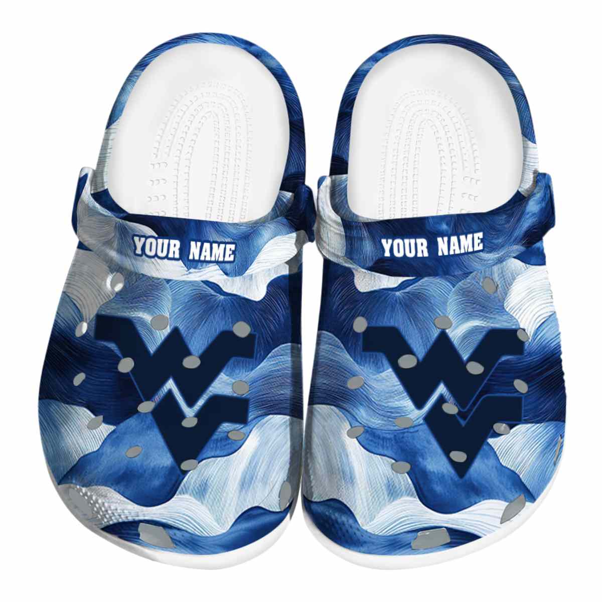 West Virginia Mountaineers NCAA Sport Crocs Crocband Clogs Shoes Comfortable For Men Women and Kids