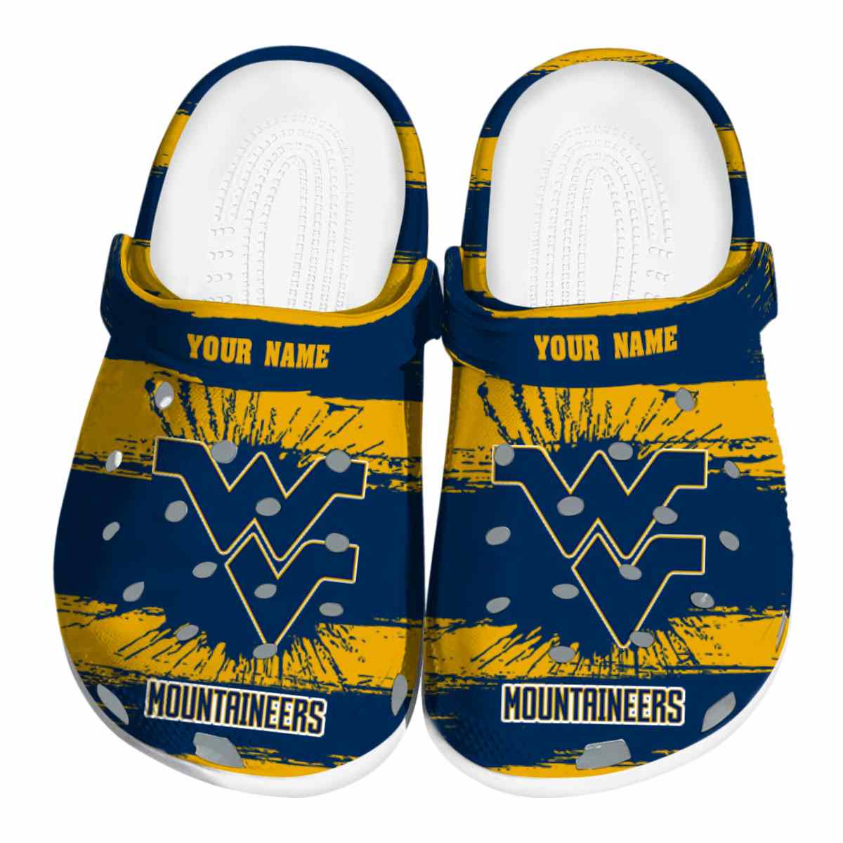 West Virginia Mountaineers NCAA Sport Crocs Crocband Clogs Shoes Comfortable For Men Women and Kids