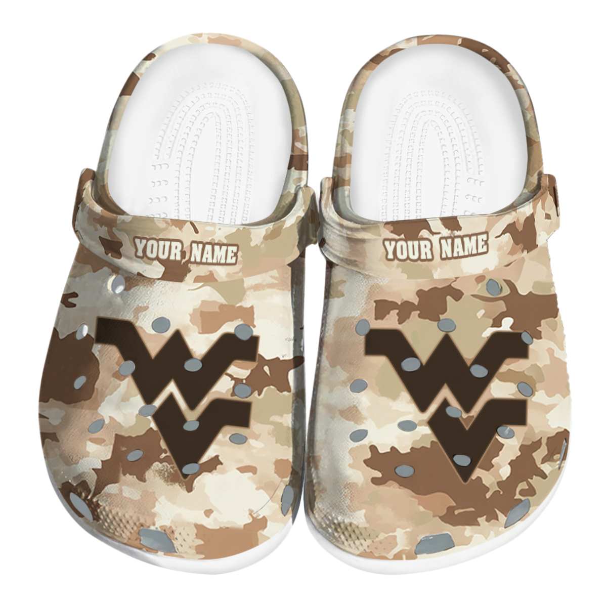 West Virginia Mountaineers NCAA Sport Crocs Crocband Clogs Shoes Comfortable For Men Women and Kids