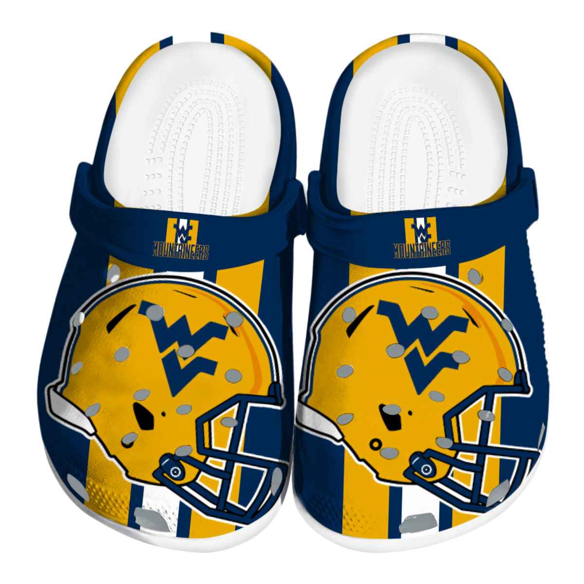 West Virginia Mountaineers NCAA Sport Crocs Crocband Clogs Shoes Comfortable For Men Women and Kids