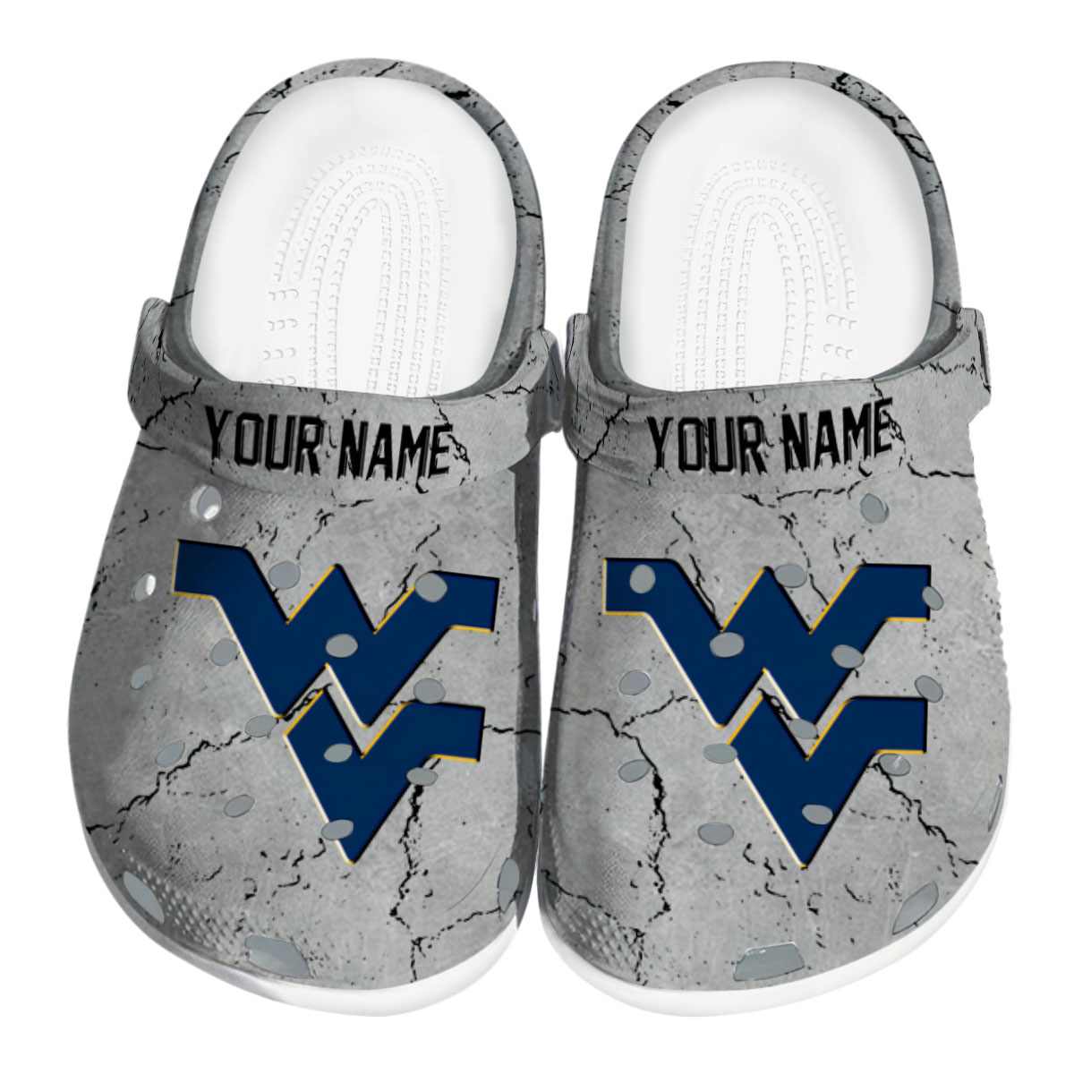 West Virginia Mountaineers NCAA Sport Crocs Crocband Clogs Shoes Comfortable For Men Women and Kids