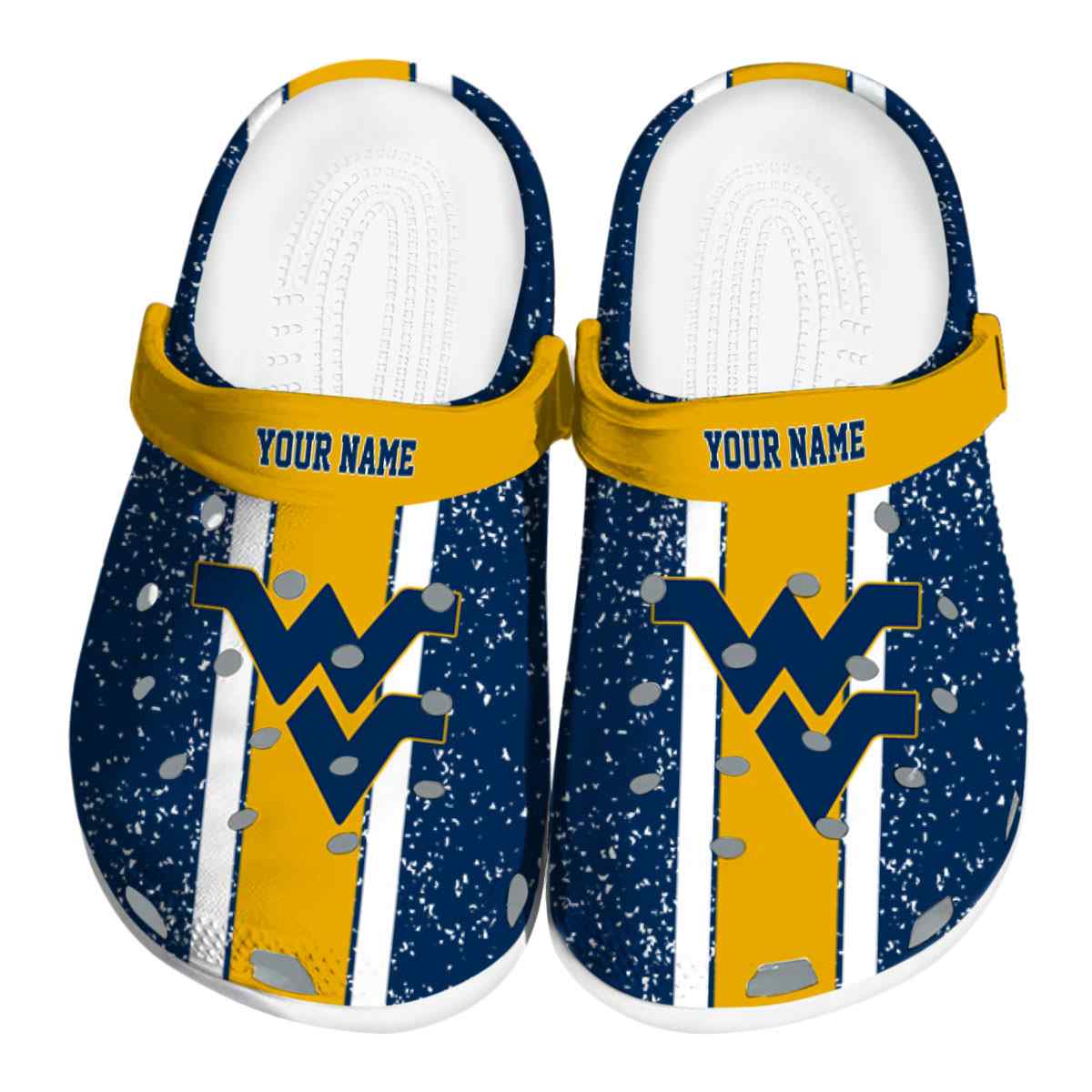 West Virginia Mountaineers NCAA Sport Crocs Crocband Clogs Shoes Comfortable For Men Women and Kids