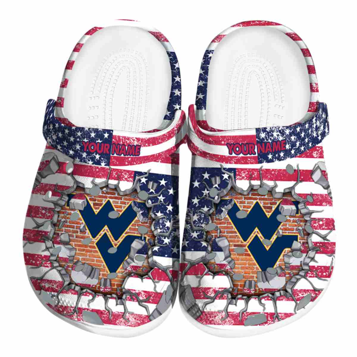 West Virginia Mountaineers NCAA Sport Crocs Crocband Clogs Shoes Comfortable For Men Women and Kids