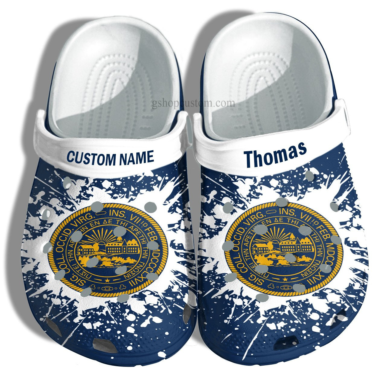 West Virginia University Graduation Gifts Croc Shoes Customize- Admission Gift Shoes