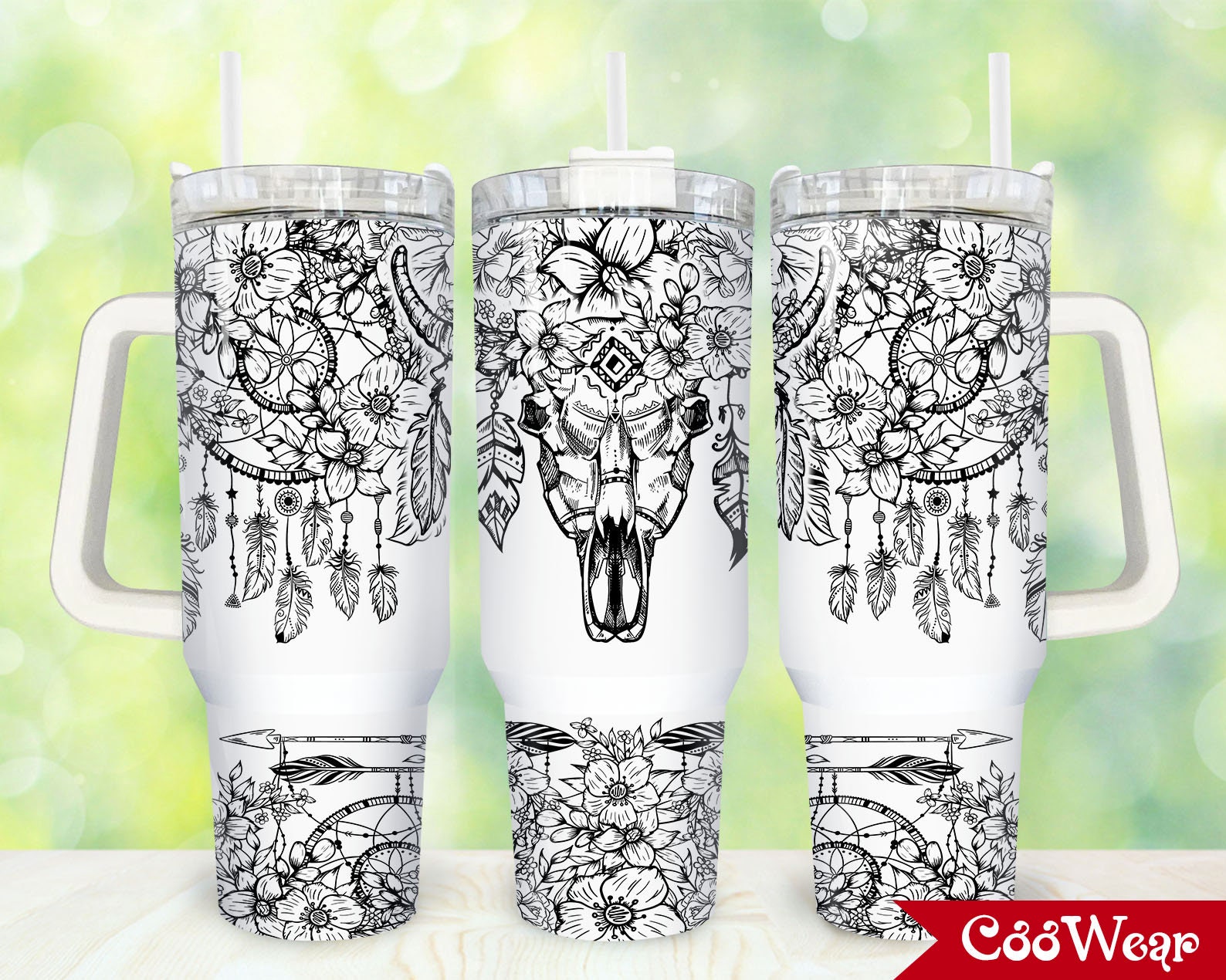 Western Highland Cow Skull Custom Stanley Cup 40 oz 30 oz Tumbler With HandleTVC2301859