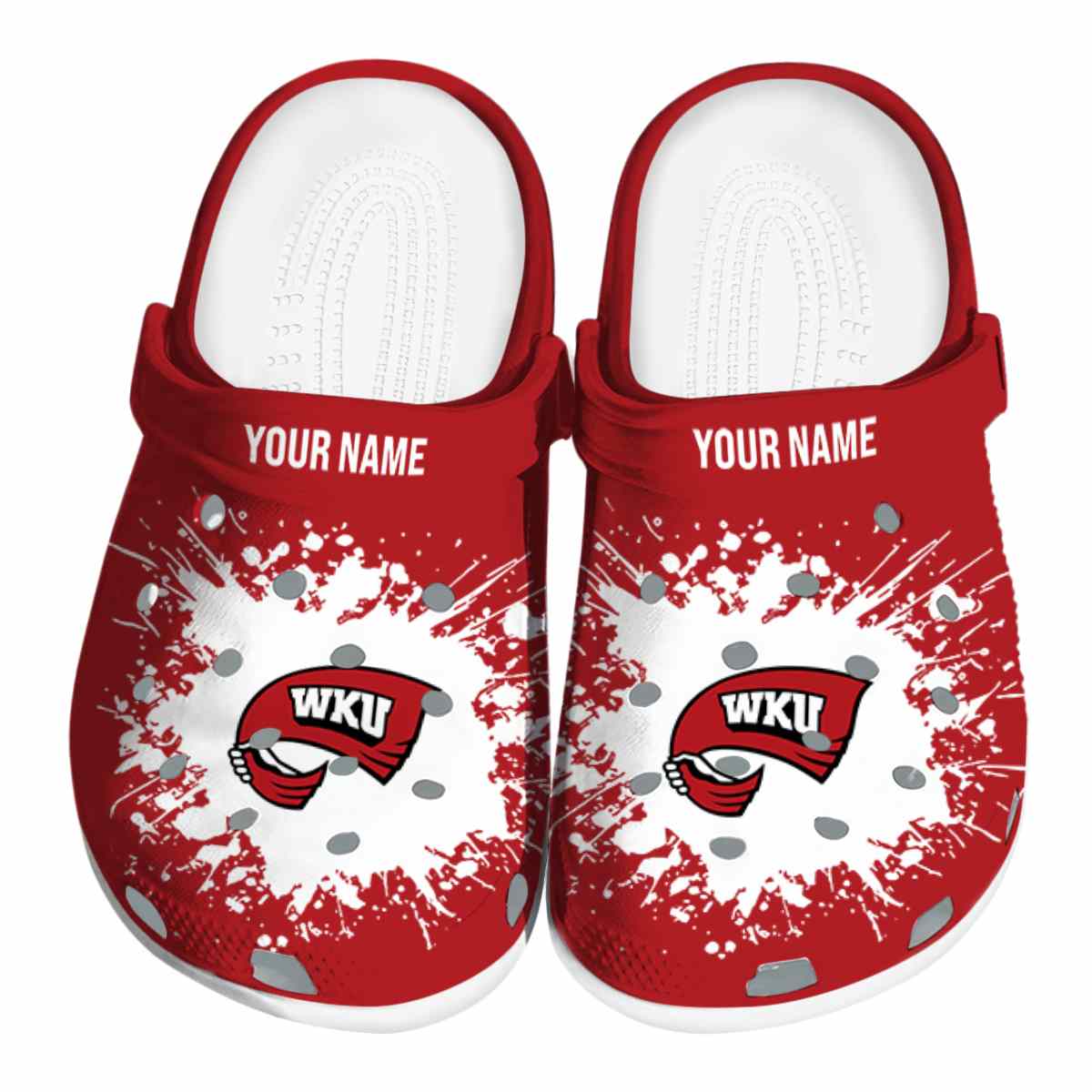 Western Kentucky Hilltoppers NCAA Sport Crocs Crocband Clogs Shoes Comfortable For Men Women and Kids