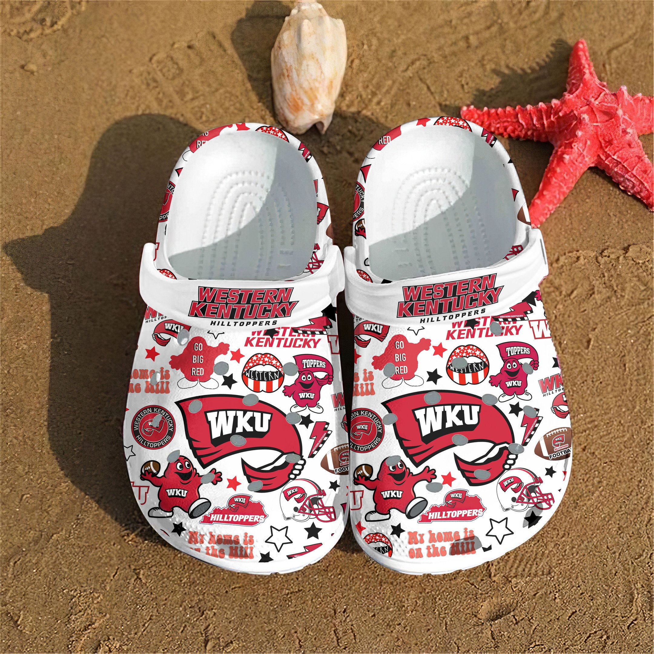 Western Kentucky Hilltoppers NCAA Sport Crocs Crocband Clogs Shoes Comfortable For Men Women and Kids