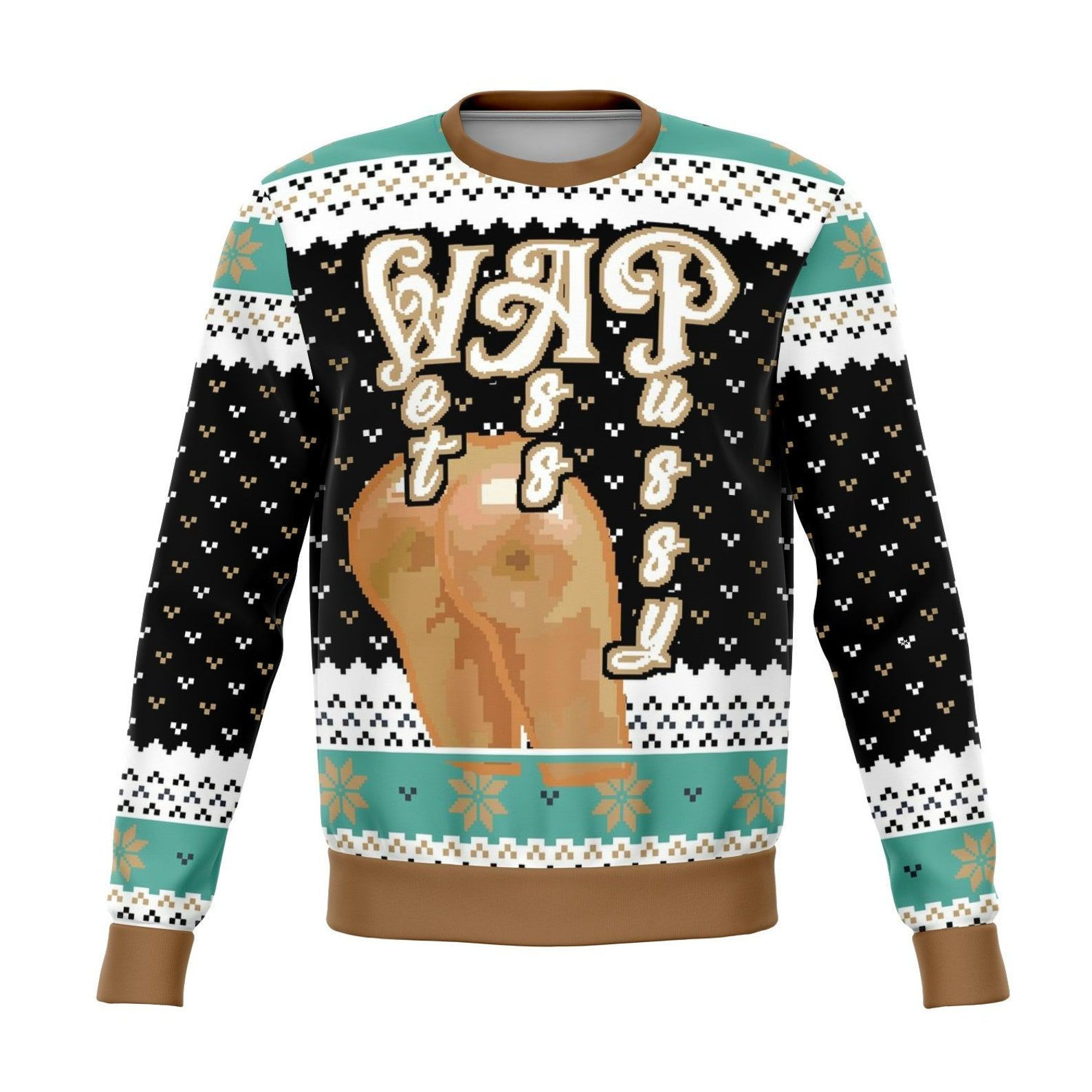 Wet Ass Pu**Y Initials Ugly Christmas Sweater Adult 3D Funny Matching for family