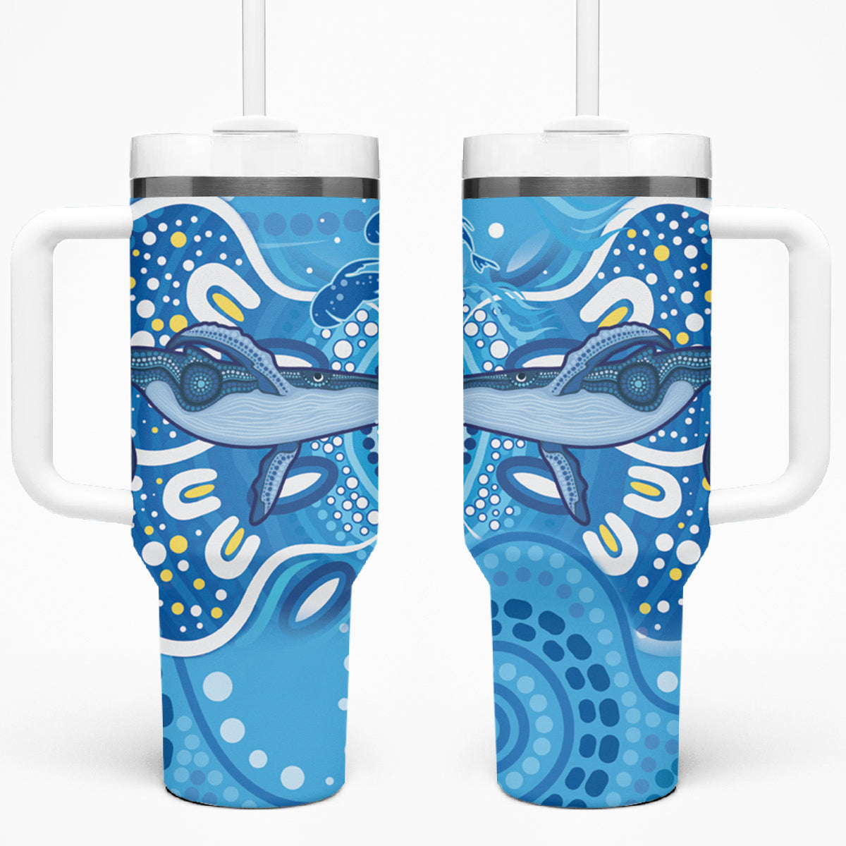 Whale In The Ocean Aboriginal Dot Art Custom Stanley Cup 40 oz 30 oz Tumbler With HandleTVC2301322 - Image 2