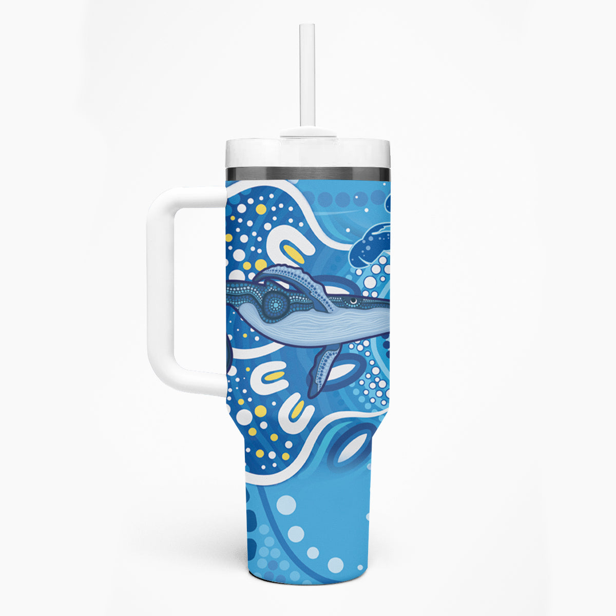 Whale In The Ocean Aboriginal Dot Art Custom Stanley Cup 40 oz 30 oz Tumbler With HandleTVC2301322 - Image 3