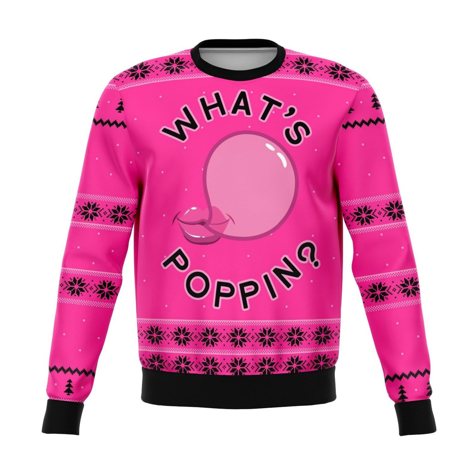 What'S Poppin? Ugly Christmas Sweater Adult 3D Funny Matching for family