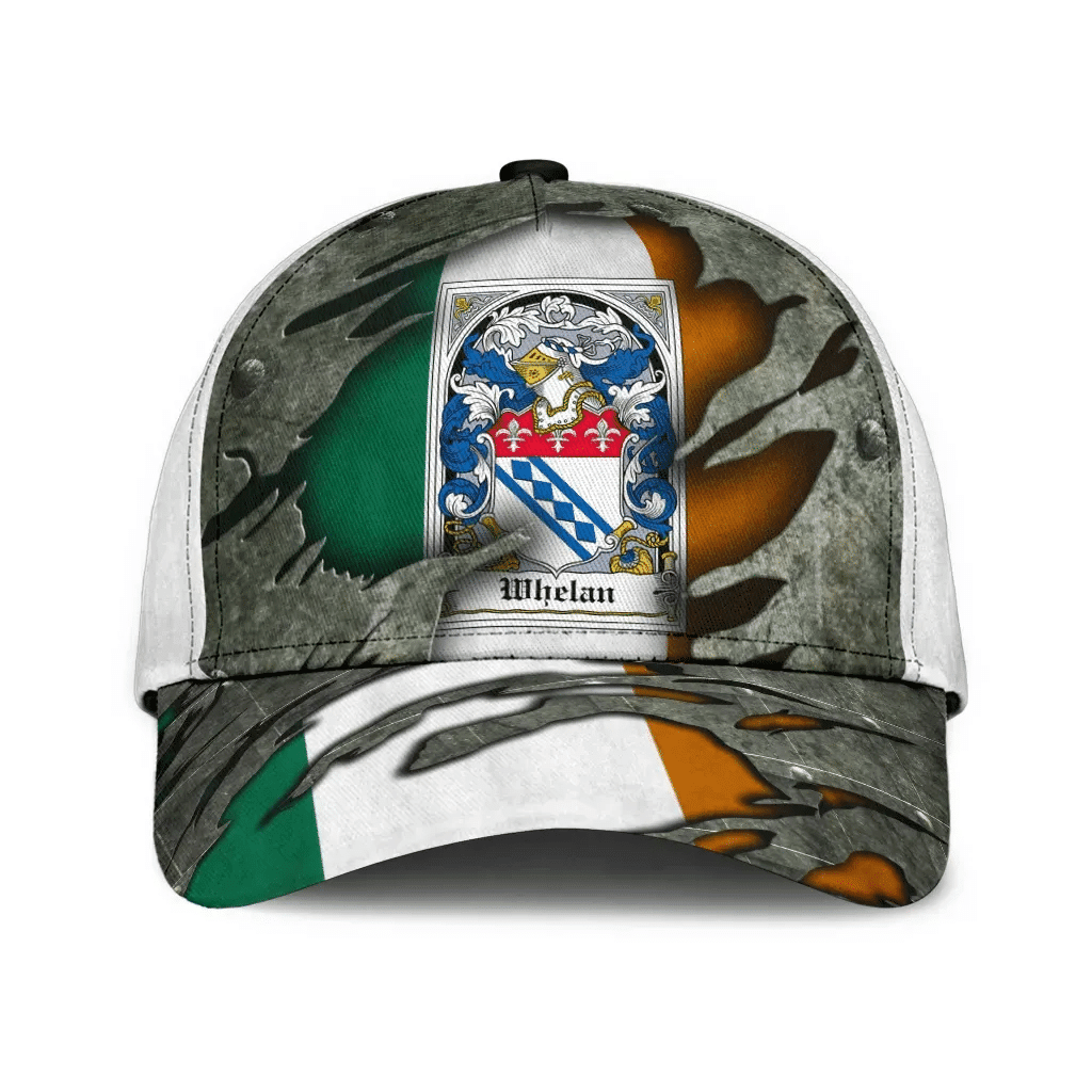 Whelan Coat Of Arms - Irish Family Crest Hat Classic Cap 3D Trucker Hats Custom Hats Gifts For Men & Women