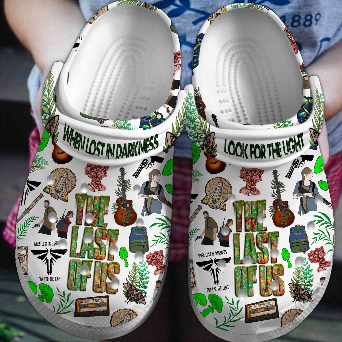 When You're Lost in the Darkness The Last of Us TV Series Crocs Crocband Clogs Shoes Comfortable For Men Women and Kids