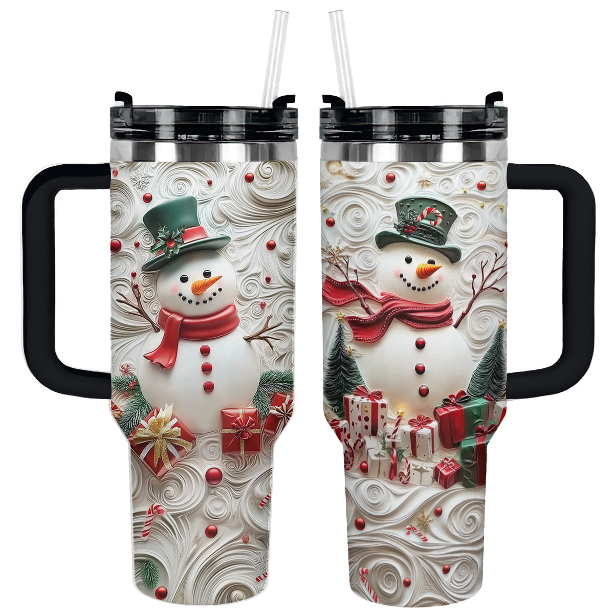 Whimsical Snowman Christmas Custom Stanley Cup 40 oz 30 oz Tumbler With HandleTVC2301502