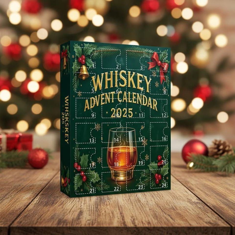Whiskey Advent Calendar 2025, Christmas Countdown Whiskey LoversCalendar Acrylic 2D Flat Holiday Bar Decor - Image 3