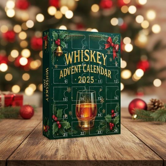Whiskey Advent Calendar 2025, Christmas Countdown Whiskey LoversCalendar Acrylic 2D Flat Holiday Bar Decor - Image 8