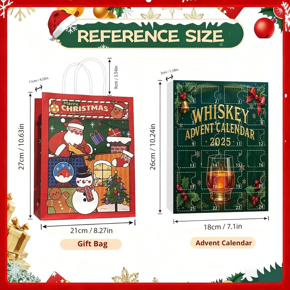 Whiskey Advent Calendar 2025,24 Days Christmas Count-down Calendar with 24 Premium Whiskey - Image 2